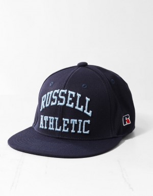 Russell Athletic Arch Logo Snap Back 3D Embroidered Accessories Kape Tamnoplave | DGWIQR396