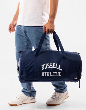 Russell Athletic Arched Logo Barrel Accessories Torbe i ruksači Tamnoplave | SQJFCE475