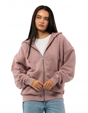 Russell Athletic Originals Embroidered Zip Through Ženske Jakne Roze | VZOTND345