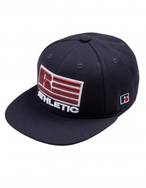 Russell Athletic Patriot Logo Snap Back 3D Embroidered Accessories Kape Tamnoplave | LHRNJM463