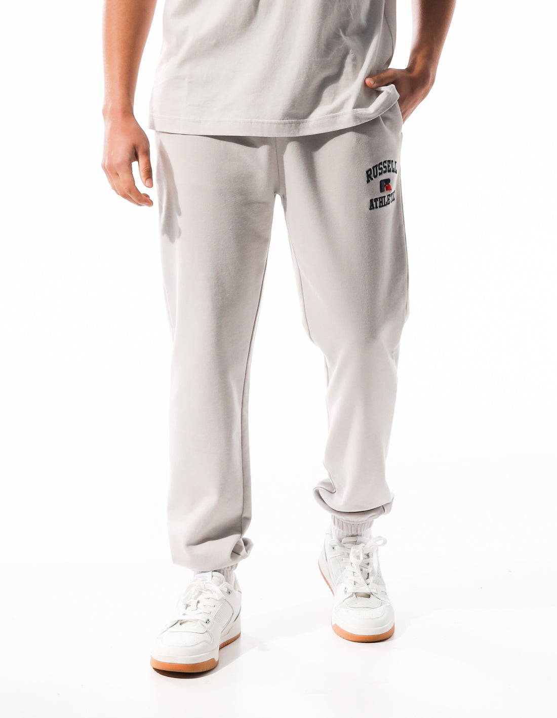 Russell Athletic Arch Logo Stripe Muške Track pants Bijele | YGHJUT806