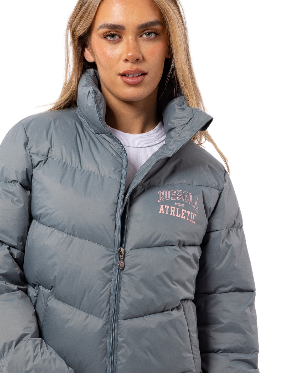 Russell Athletic Arch Logo Ženske Puffer Jakna Indigo | UXTHPN074