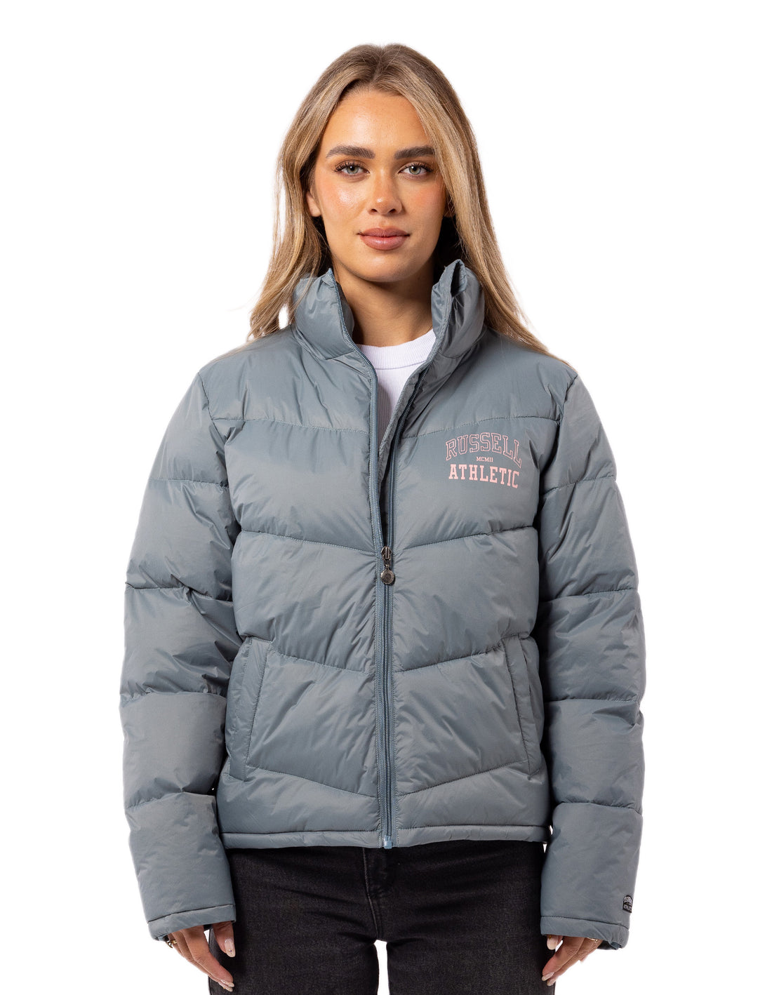 Russell Athletic Arch Logo Ženske Puffer Jakna Indigo | UXTHPN074