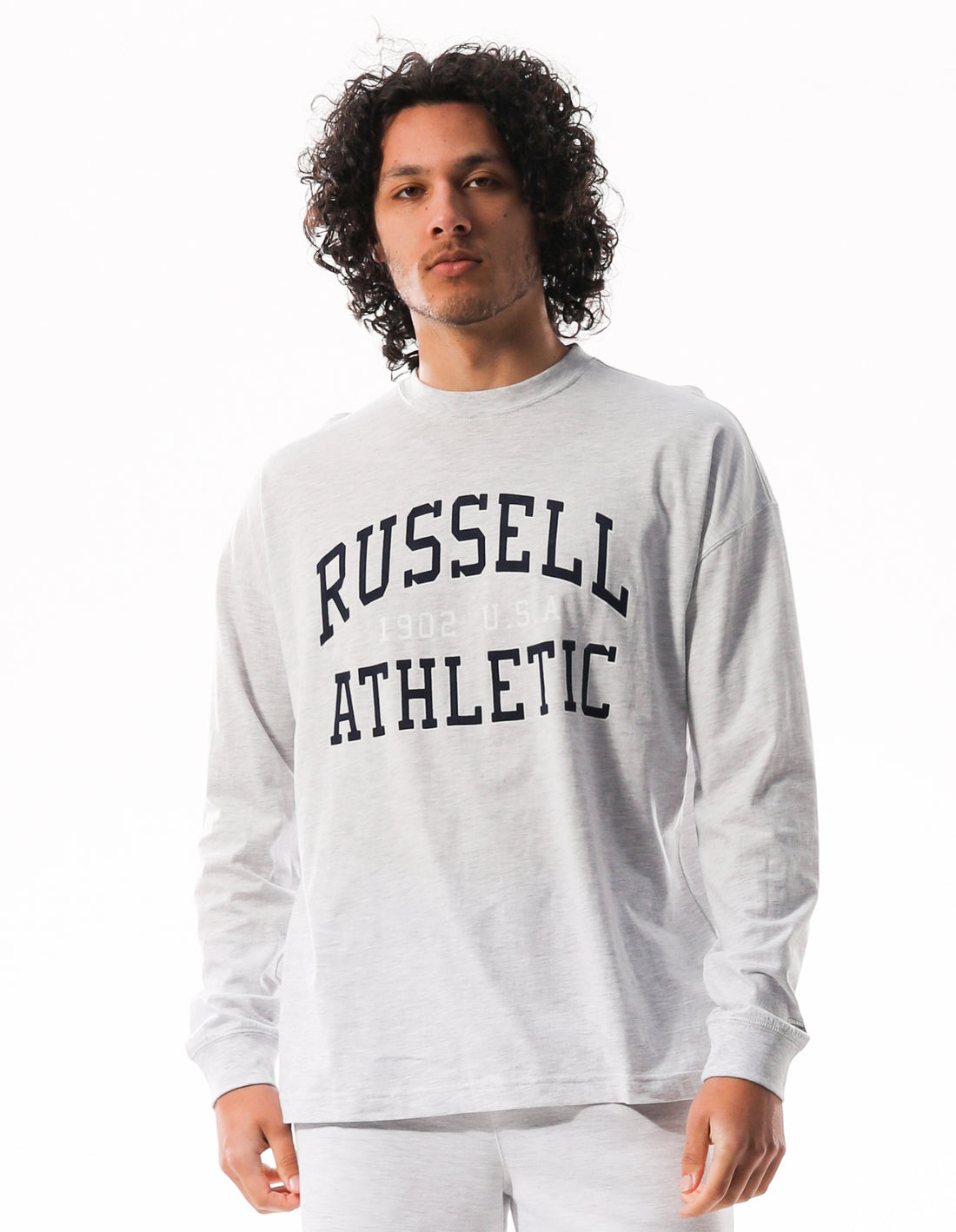 Russell Athletic Big Arch Outline Long Sleeve Muške Majice Svijetlo Sive | KZCDAX531