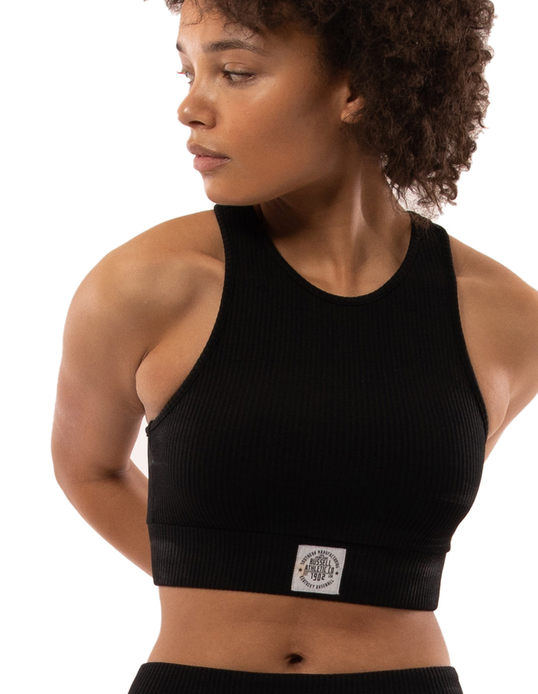 Russell Athletic Deja Vu Ribbed Crop Ženske Majica Bez Rukava Crne | ASWTGN526