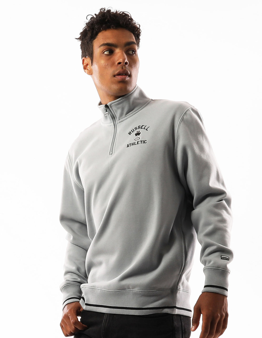 Russell Athletic Lexington 1/4 Zip Muške Top Sive | QHJFAR634