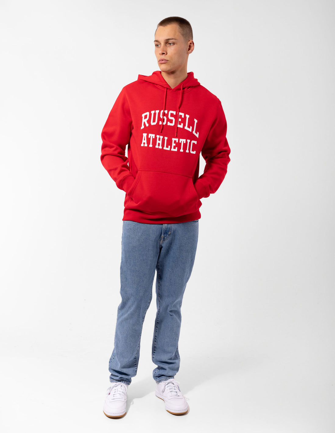 Russell Athletic Originals Arch Logo Muške Majica s Kapuljačom Crvene | GJHXRB498