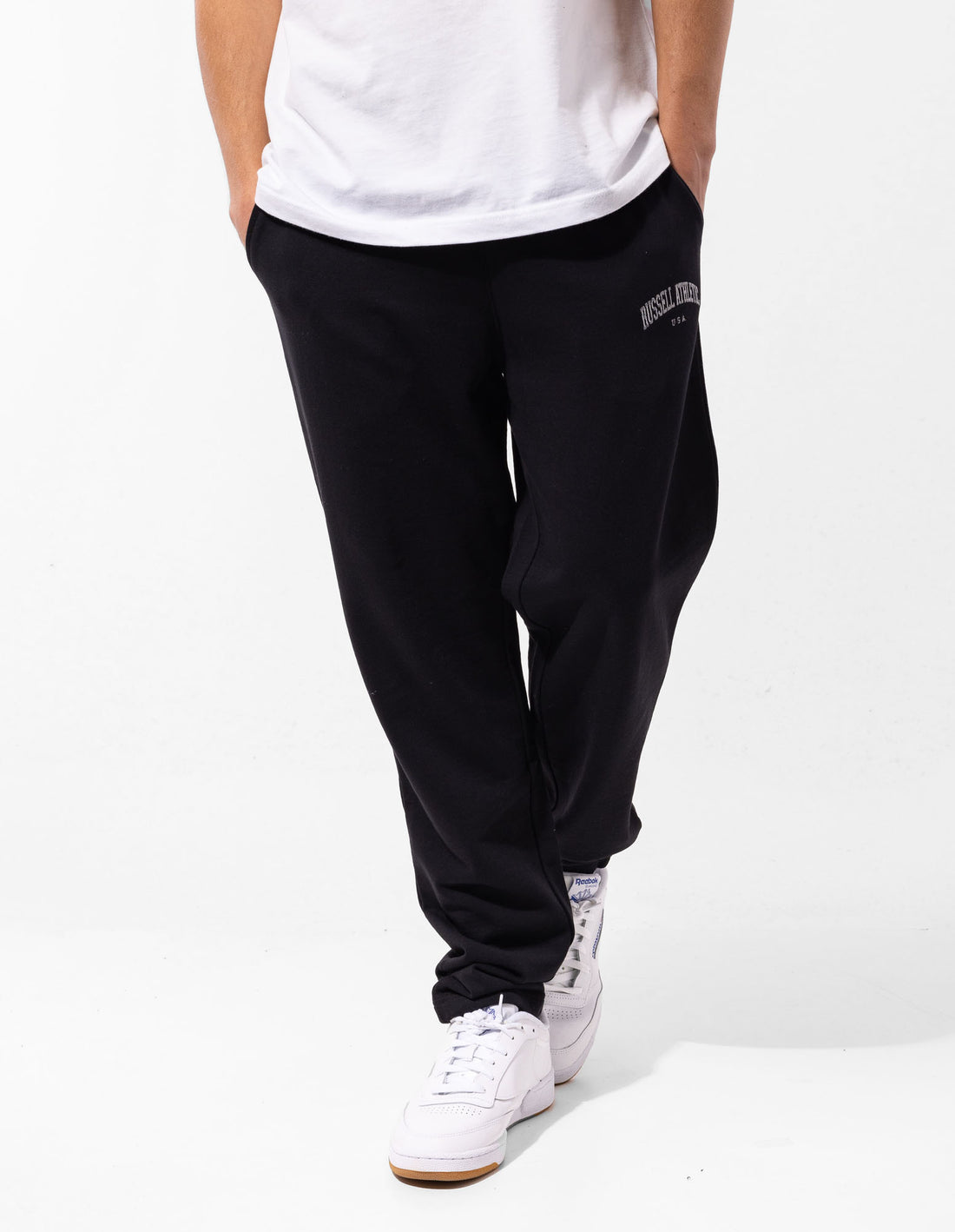 Russell Athletic Originals Big Arch Unbrushed Open Leg Muške Track pants Crne | QGEMAH752