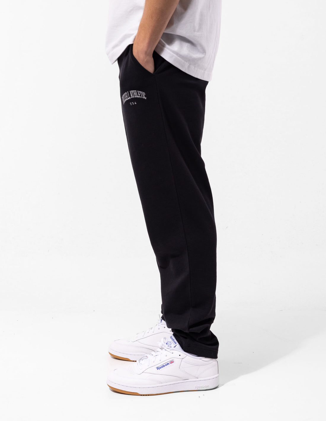 Russell Athletic Originals Big Arch Unbrushed Open Leg Muške Track pants Crne | QGEMAH752