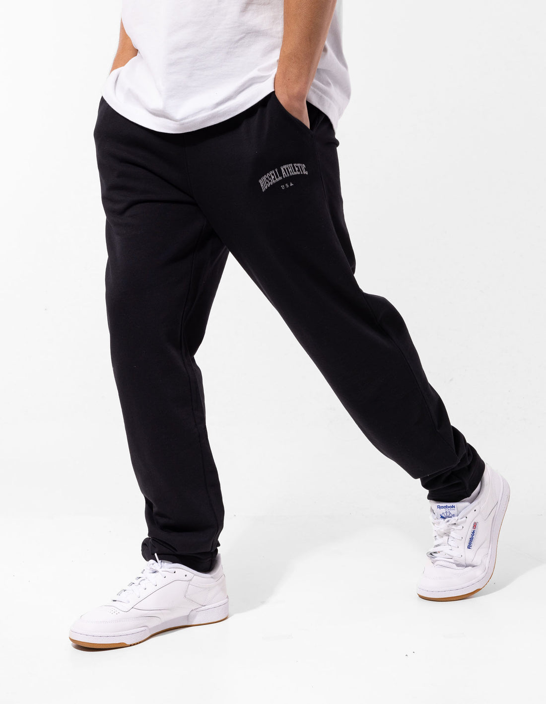 Russell Athletic Originals Big Arch Unbrushed Open Leg Muške Track pants Crne | QGEMAH752