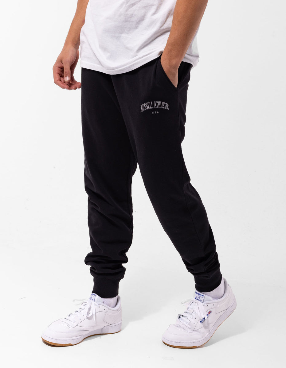 Russell Athletic Originals Big Arch Unbrushed Cuffed Muške Track pants Crne | XAUYDZ794