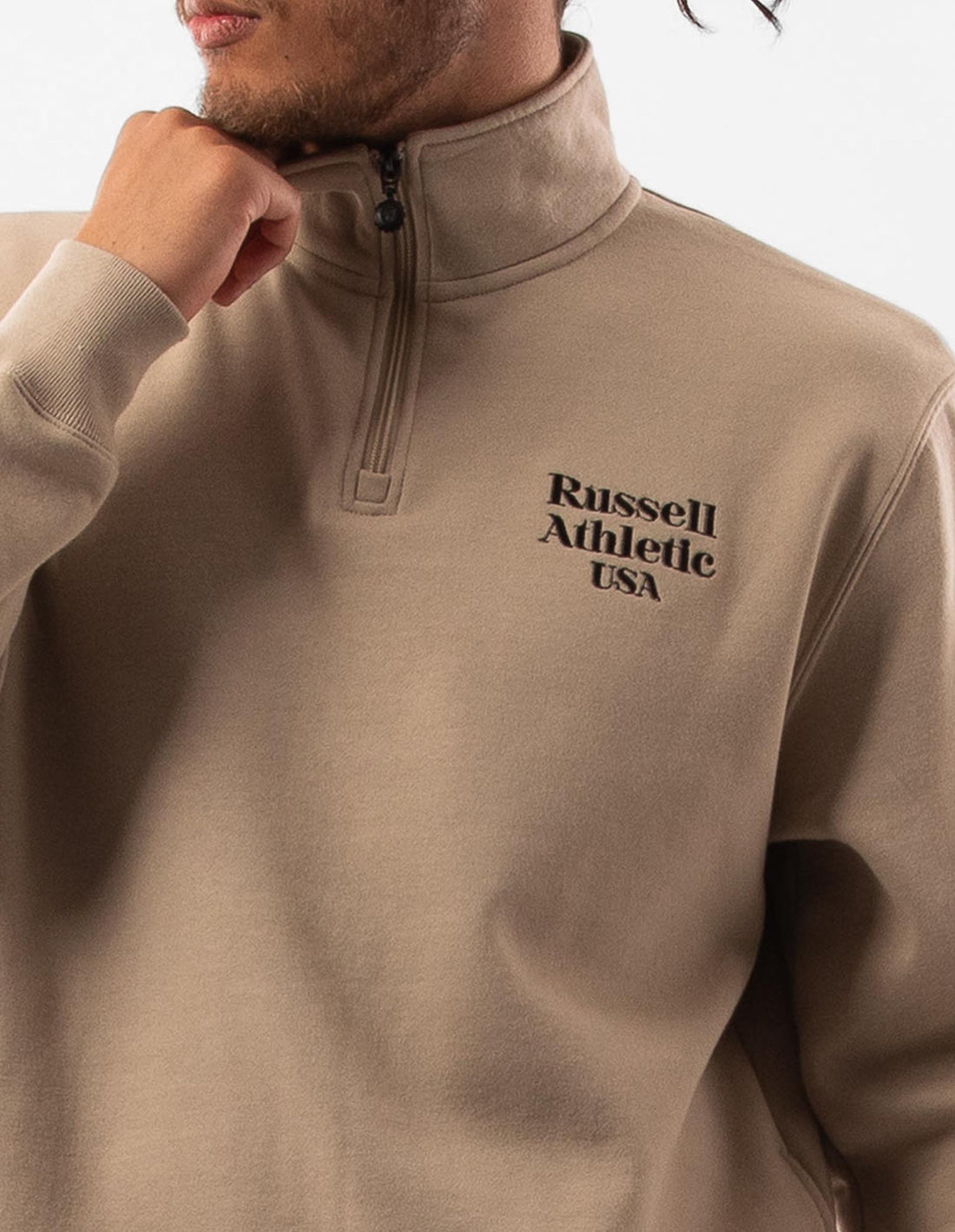 Russell Athletic Serif 1/4 Zip Muške Top Smeđe | TRIVZQ250