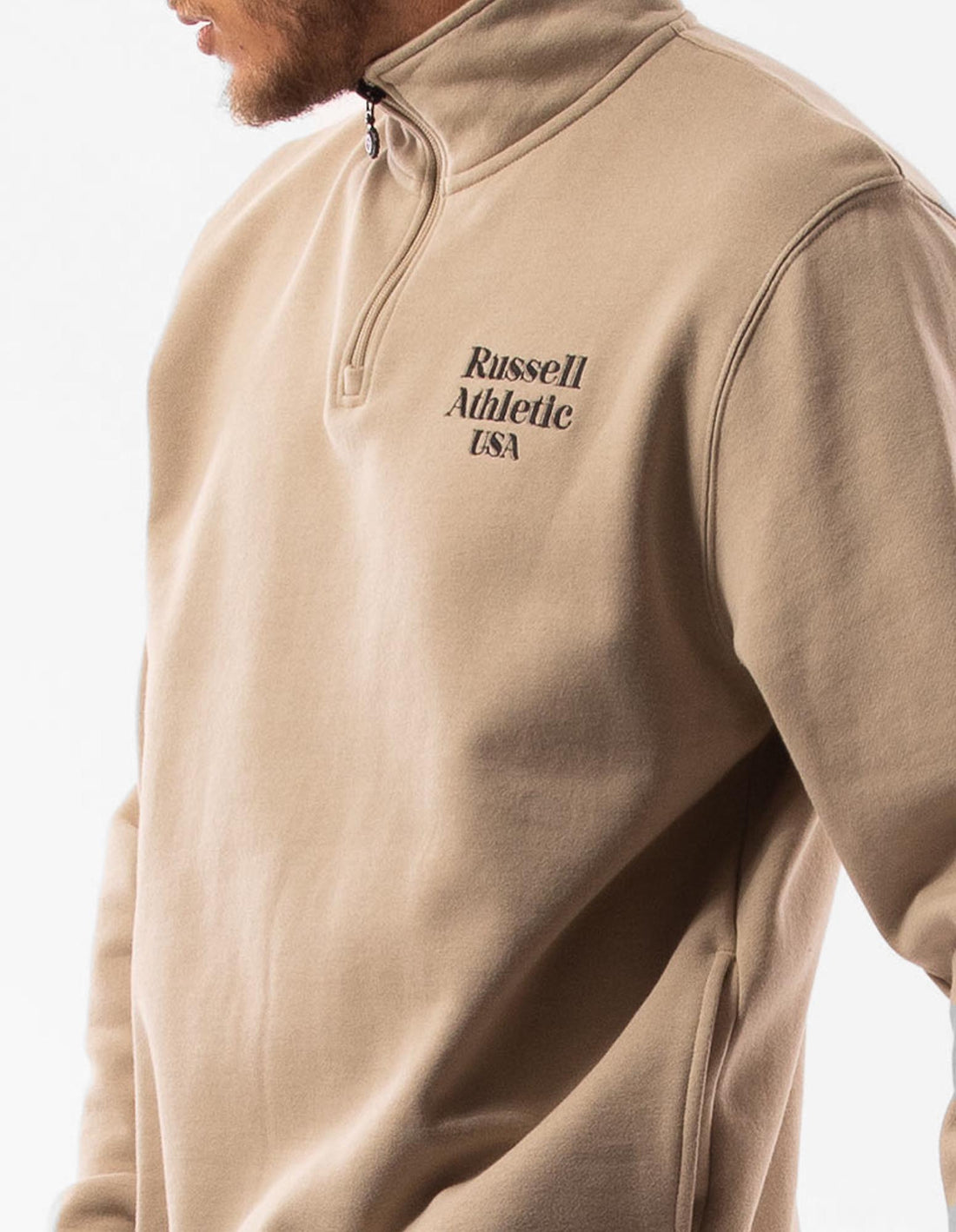 Russell Athletic Serif 1/4 Zip Muške Top Smeđe | TRIVZQ250