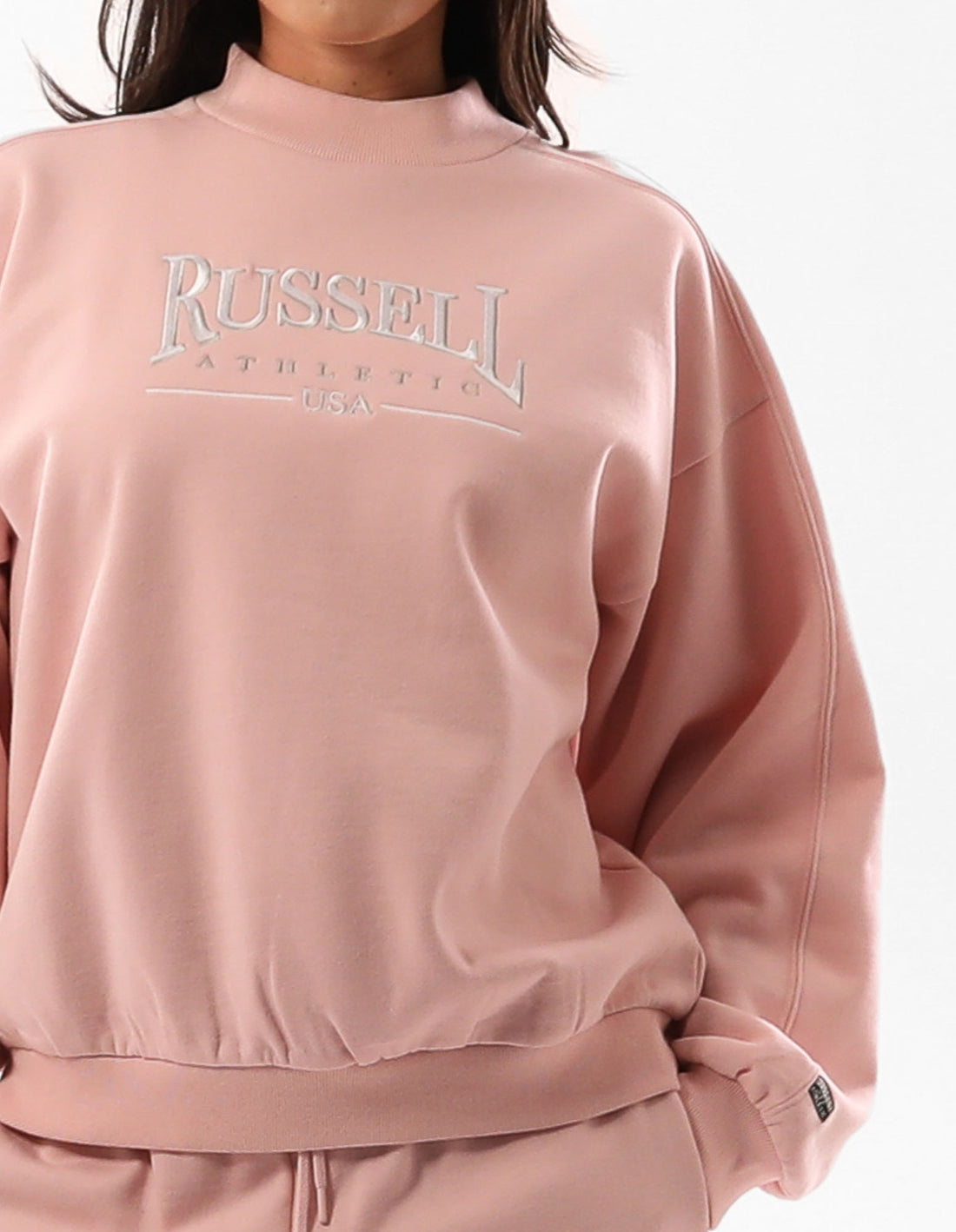 Russell Athletic Tribeca Mock Neck Ženske Džemper S Okruglim Ovratnikom Roze Roze | KUIOFN132